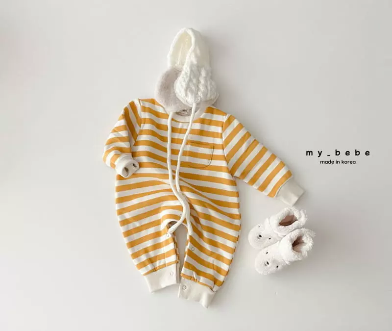 My Bebe - Korean Baby Fashion - #babyoutfit - Winter Stripes Bodysuit - 10