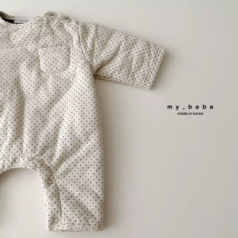 My Bebe - Korean Baby Fashion - #babyoutfit - Classic Bonding Bodysuit With Bonnet - 9