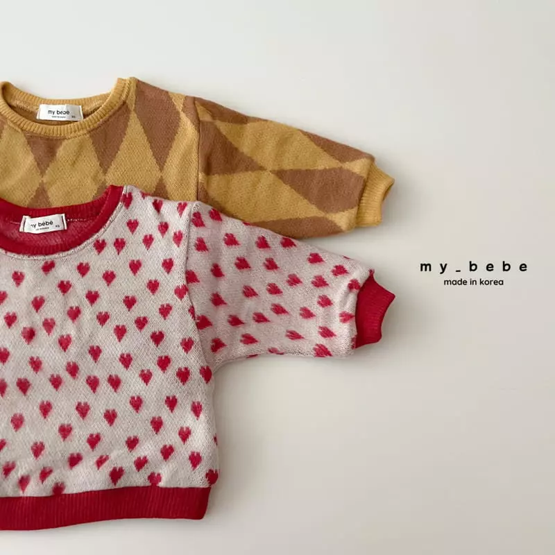 My Bebe - Korean Baby Fashion - #babyoutfit - Winter Jacquared Sweatshirt - 2