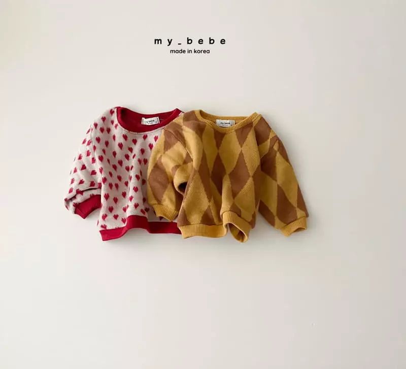 My Bebe - Korean Baby Fashion - #babyoutfit - Winter Jacquared Sweatshirt - 3