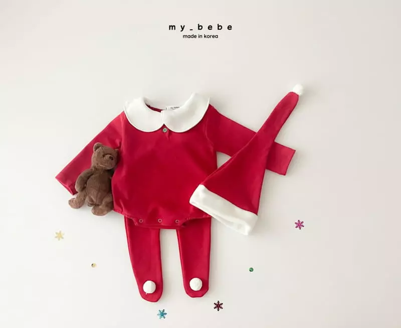 My Bebe - Korean Baby Fashion - #babywear - Christmas Bodysuit Set - 7