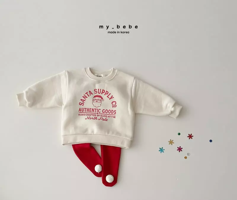 My Bebe - Korean Baby Fashion - #babyoutfit - Christmas Foot Leggings - 4