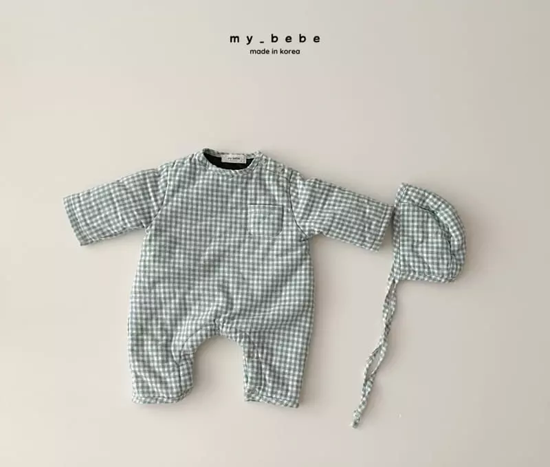 My Bebe - Korean Baby Fashion - #babywear - Classic Bonding Bodysuit With Bonnet - 11