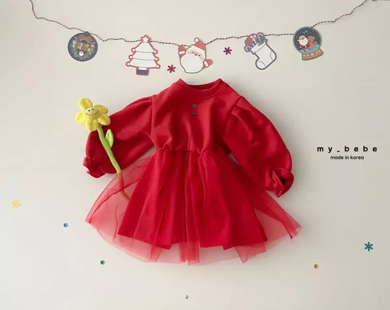 My Bebe - Korean Baby Fashion - #onlinebabyboutique - Christmas One-piece - 6