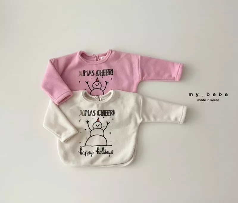 My Bebe - Korean Baby Fashion - #onlinebabyboutique - Snowman Piping Tee - 3