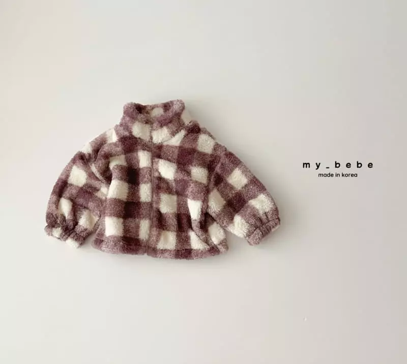 My Bebe - Korean Baby Fashion - #onlinebabyshop - Check Dumble Fleece - 8