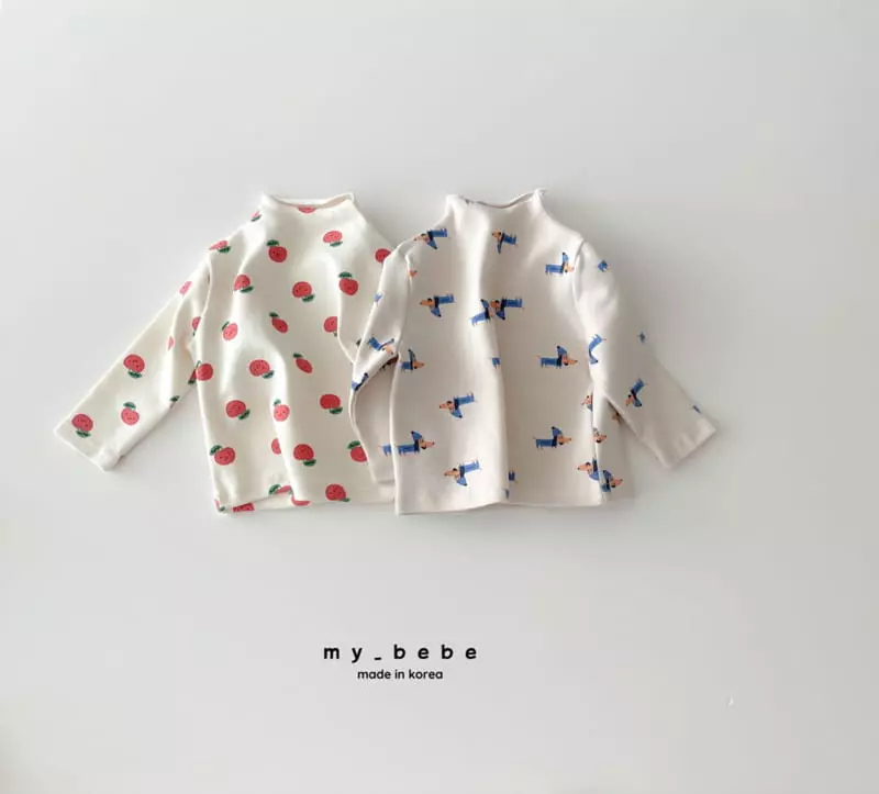 My Bebe - Korean Baby Fashion - #smilingbaby - Paint Turtleneck Tee - 3