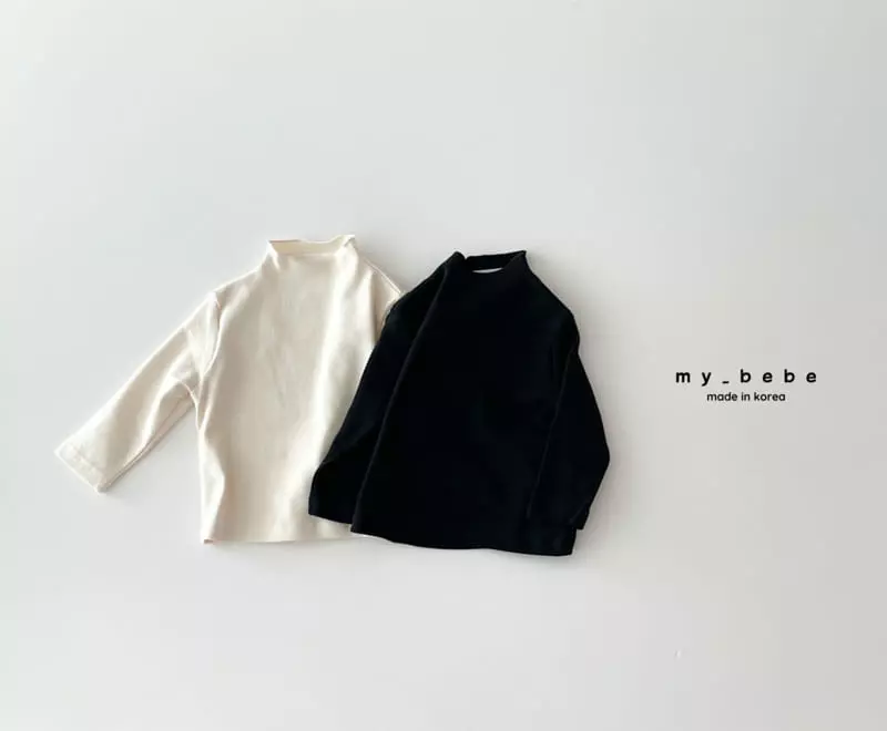 My Bebe - Korean Baby Fashion - #smilingbaby - Basic Turtleneck Tee - 2