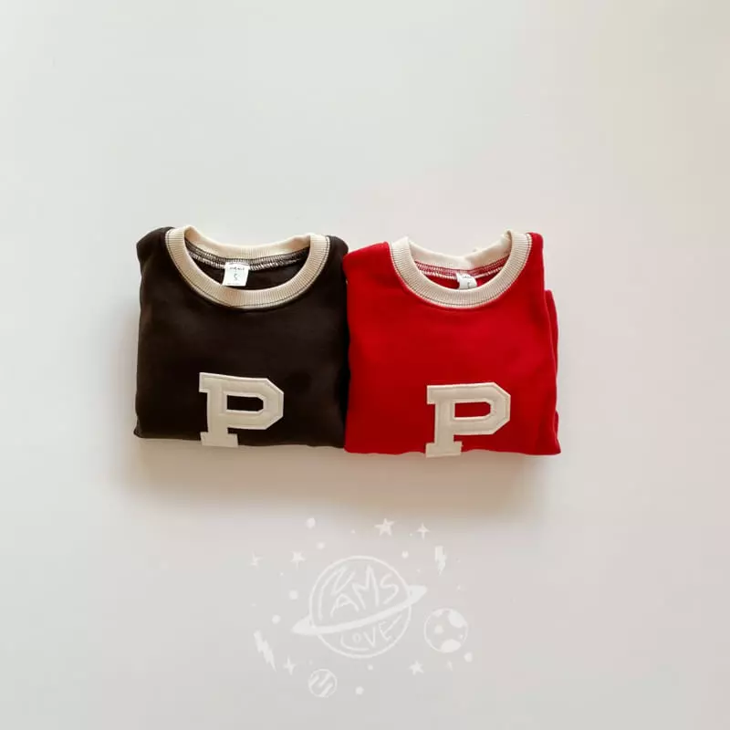 Nams - Korean Children Fashion - #kidsstore - P Embrodiery Sweatshirt - 2