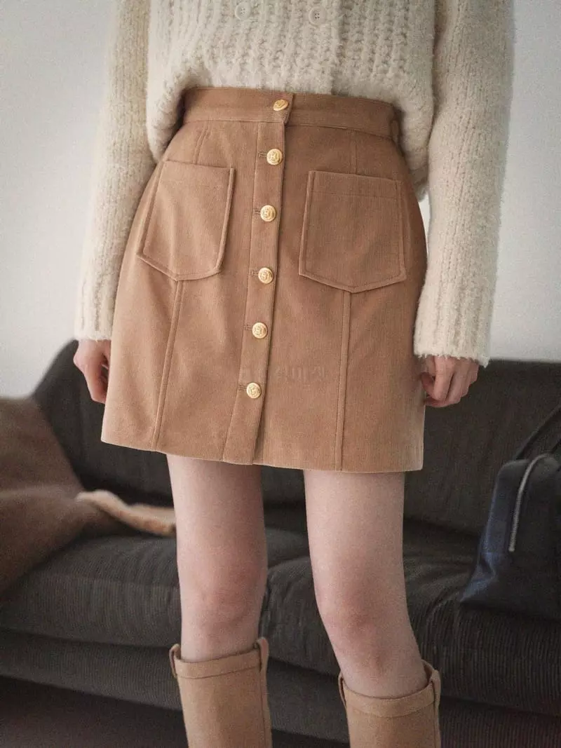 Nan - Korean Women Fashion - #momslook - Corduroy Skirt - 6