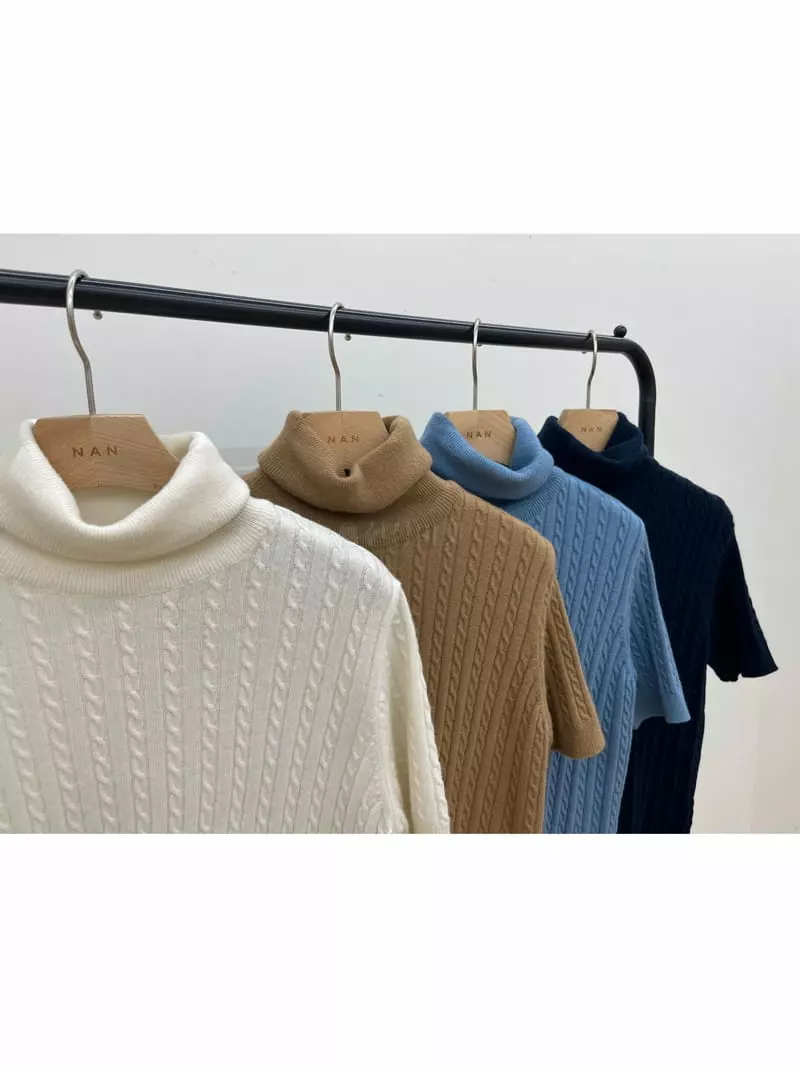 Nan - Korean Women Fashion - #momslook - Cash Twid Turtleneck Tee - 3