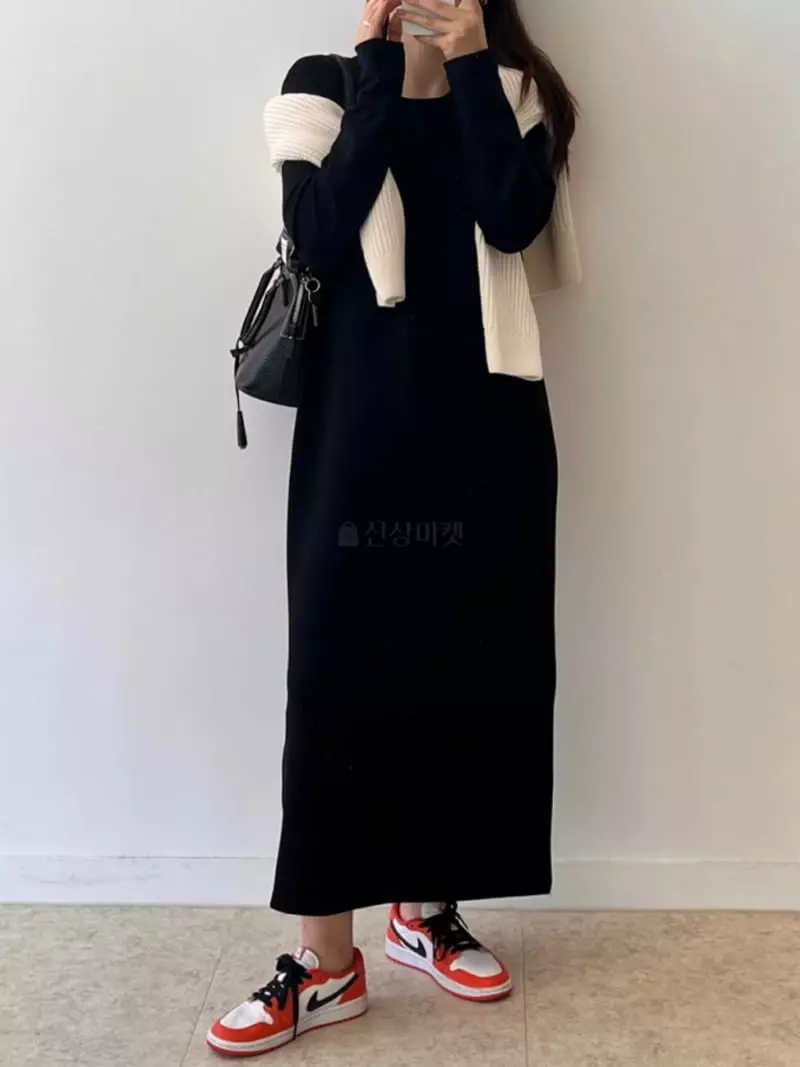 Nan - Korean Women Fashion - #momslook - Easy Long Sleeves One-piece - 2