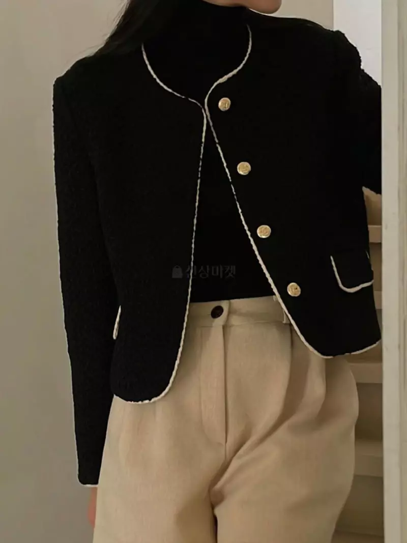 Nan - Korean Women Fashion - #momslook - Bold Twid Jacket