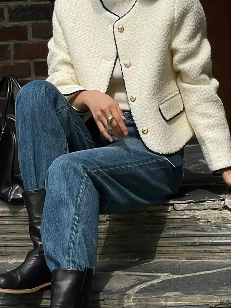 Nan - Korean Women Fashion - #momslook - Bold Twid Jacket - 9