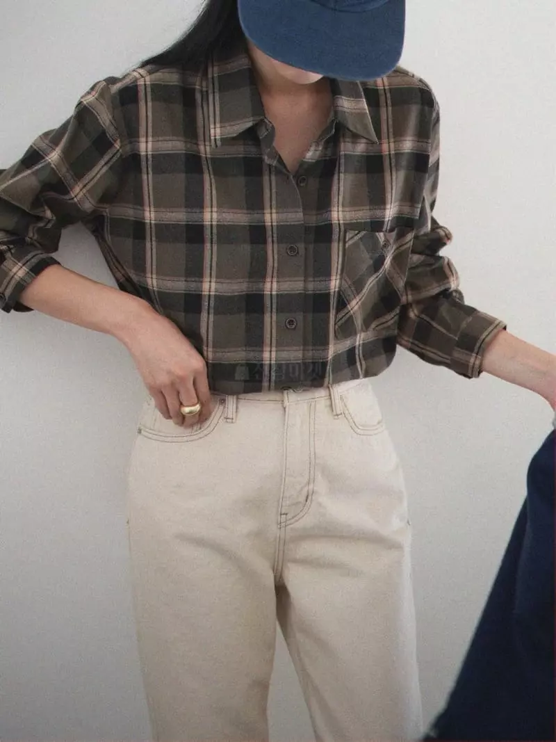 Nan - Korean Women Fashion - #momslook - Double Rin Check Shirt - 6