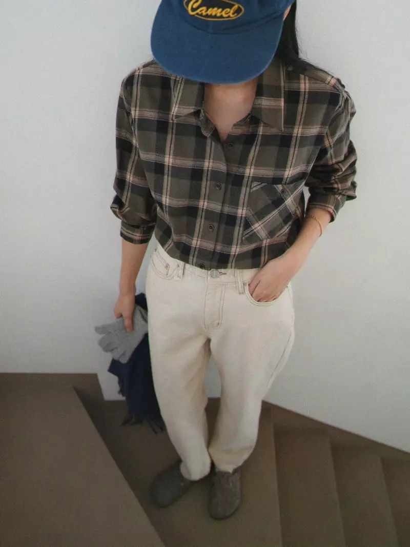 Nan - Korean Women Fashion - #momslook - Double Rin Check Shirt - 8