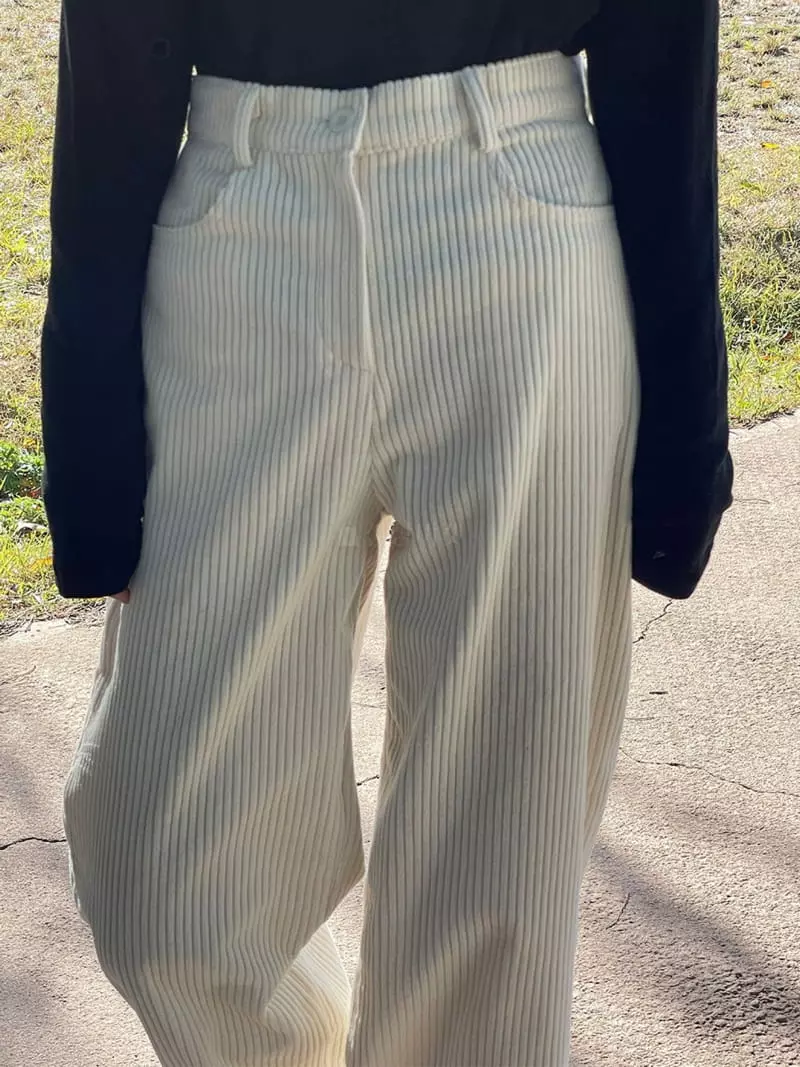 Nan - Korean Women Fashion - #thatsdarling - Corduroy Pants - 3