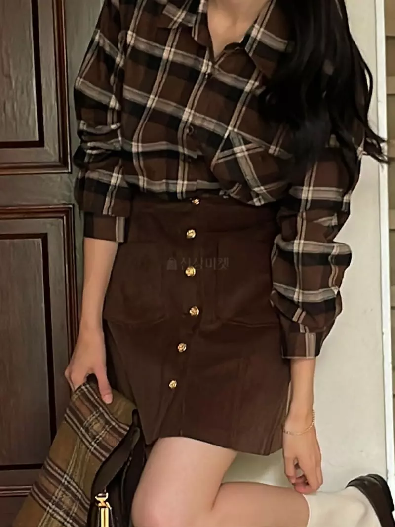 Nan - Korean Women Fashion - #womensfashion - Corduroy Skirt - 9