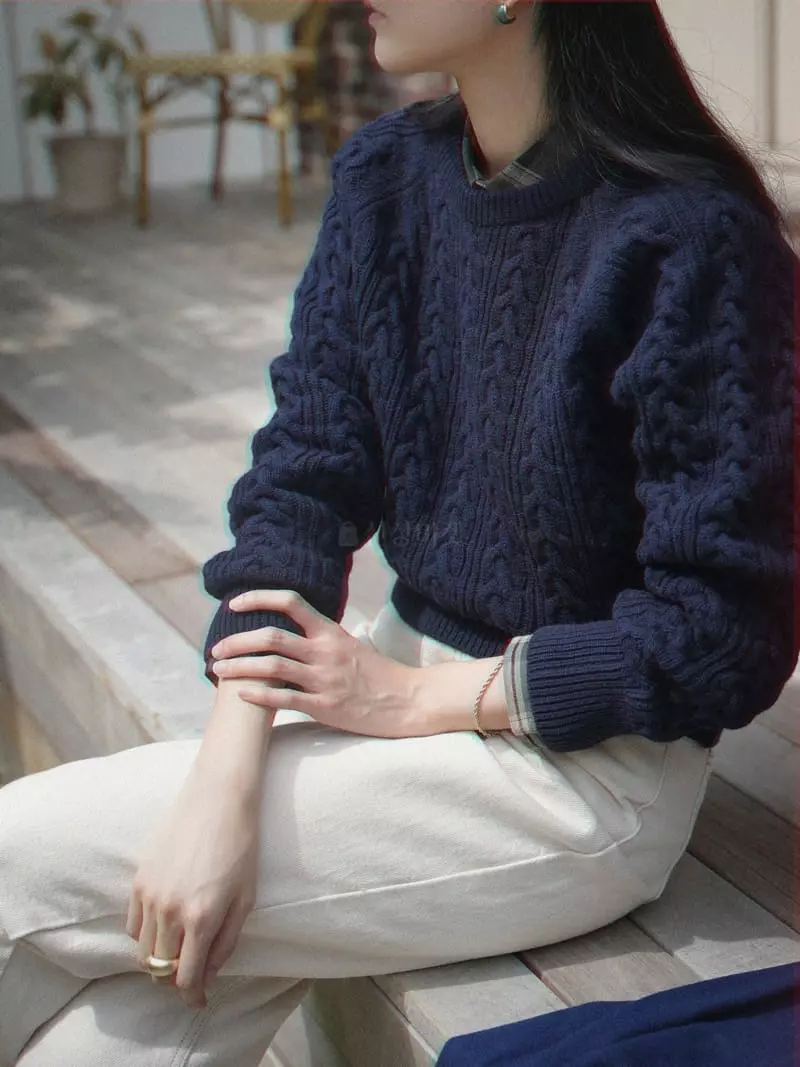 Nan - Korean Women Fashion - #womensfashion - Chelsea Twid Knit Tee - 10