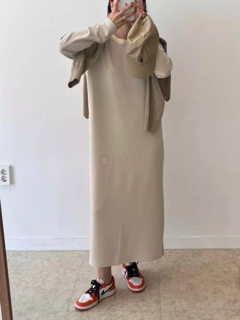 Nan - Korean Women Fashion - #womensfashion - Easy Long Sleeves One-piece - 3