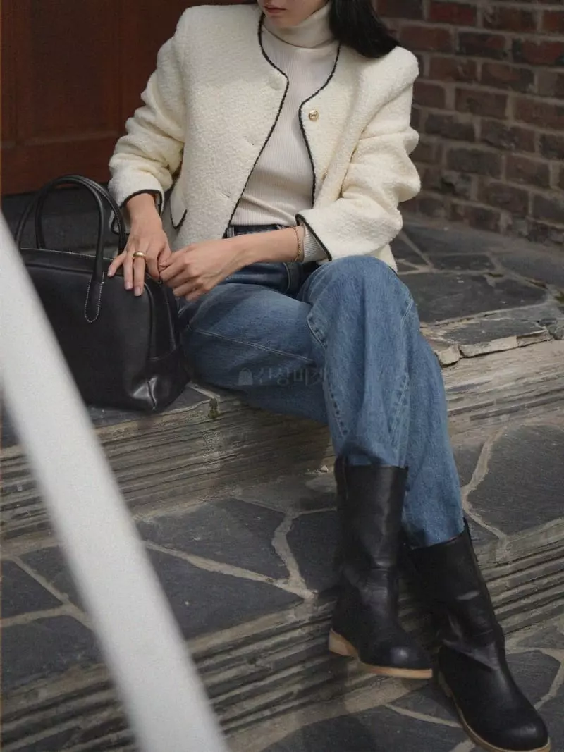 Nan - Korean Women Fashion - #womensfashion - Bold Twid Jacket - 8