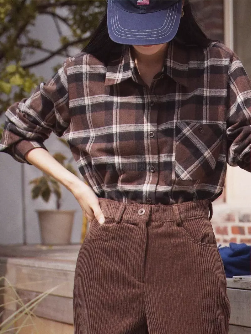 Nan - Korean Women Fashion - #womensfashion - Double Rin Check Shirt