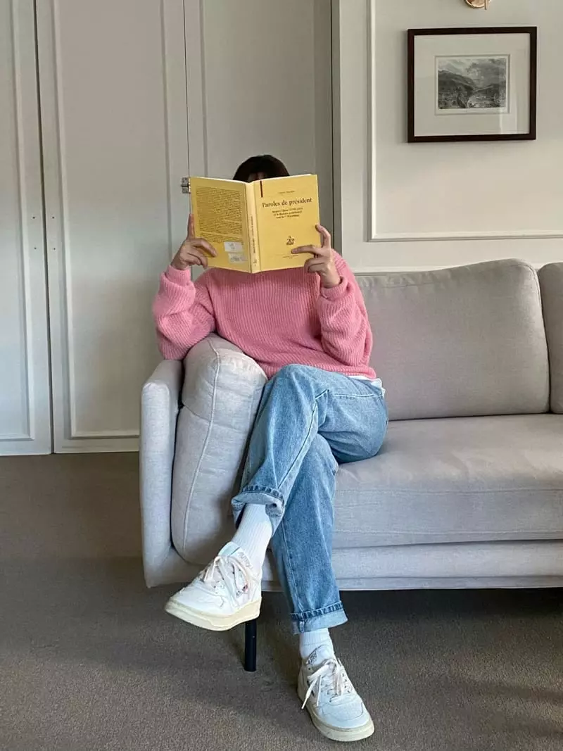 Nave - Korean Women Fashion - #momslook - Pastel Knit Tee - 3