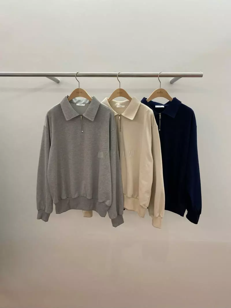 Nave - Korean Women Fashion - #momslook - Collar Sweatshirt - 5
