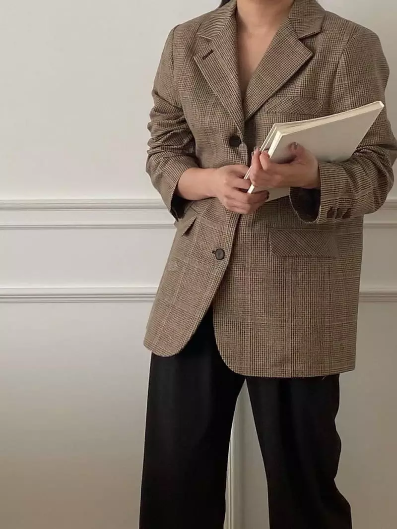 Nave - Korean Women Fashion - #womensfashion - Check Jacket - 4