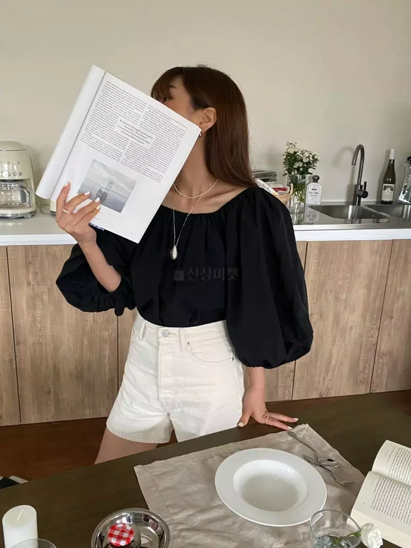 Nave - Korean Women Fashion - #momslook - Oatmeal Blouse