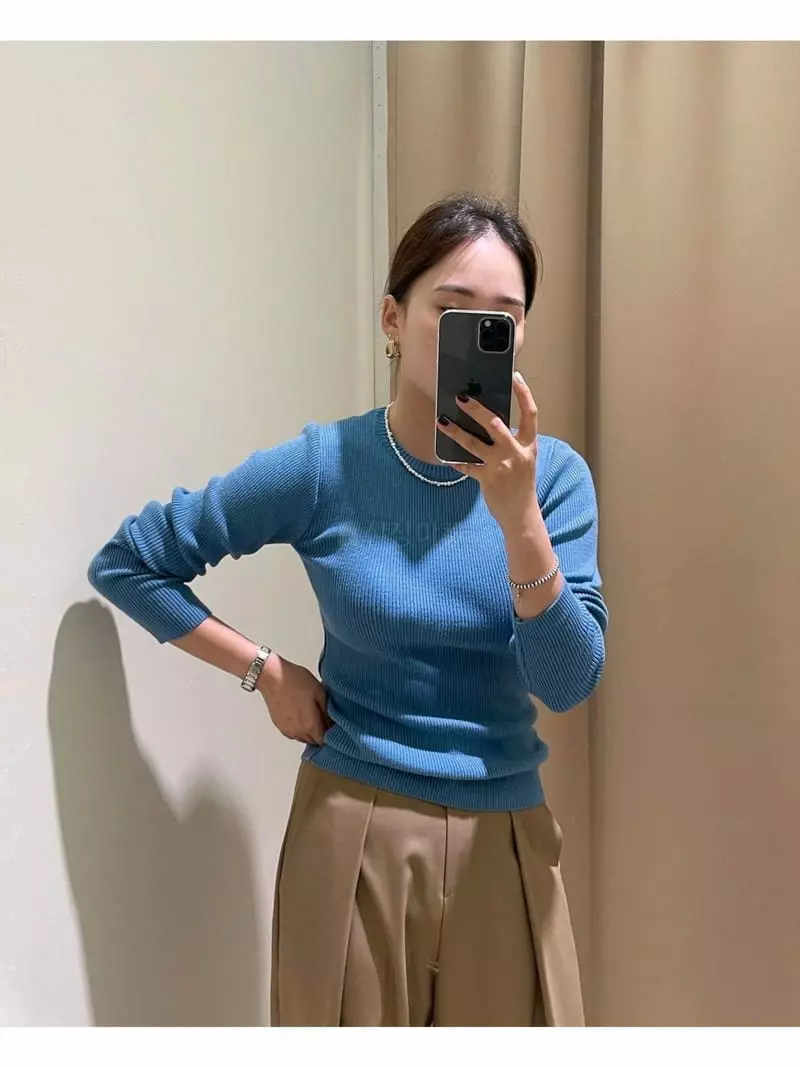 Nave - Korean Women Fashion - #momslook - Daily Knit Tee
