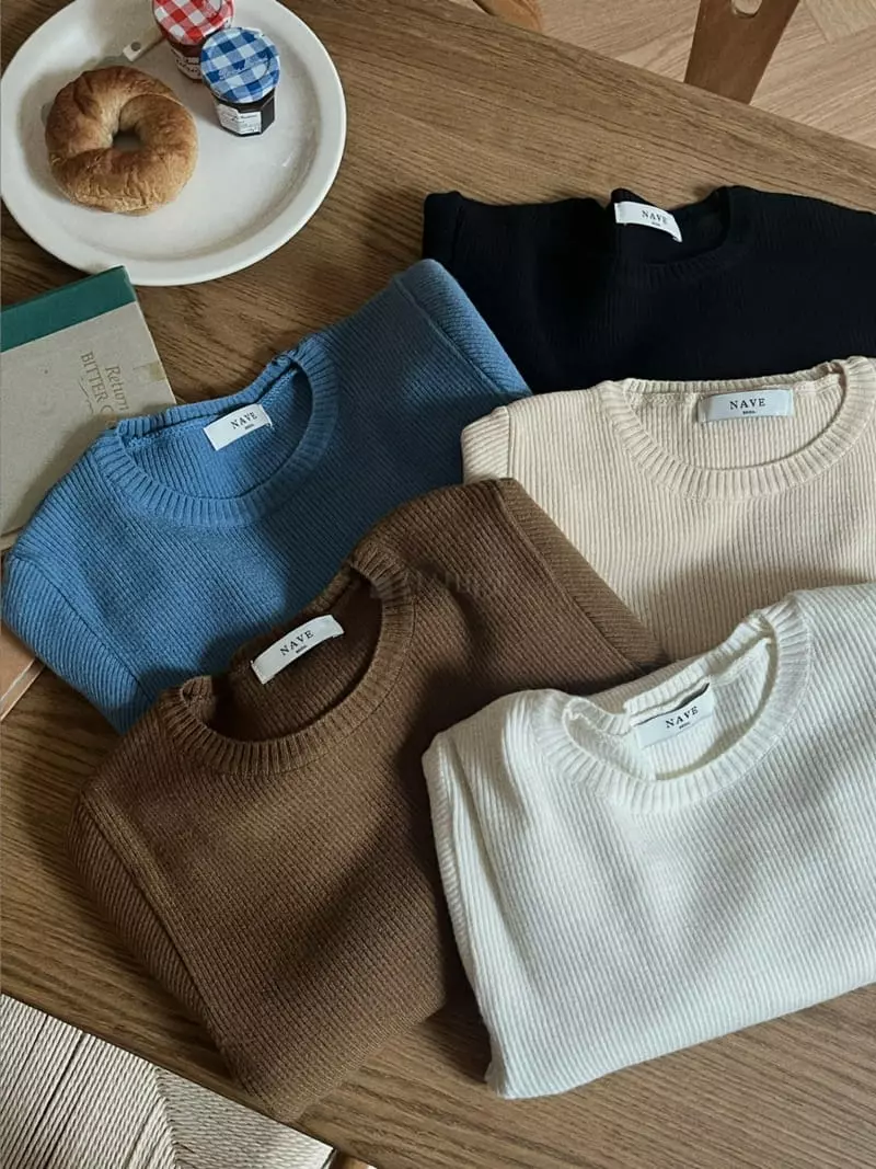 Nave - Korean Women Fashion - #momslook - Daily Knit Tee - 3