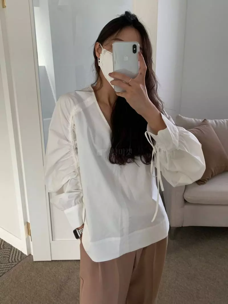 Nave - Korean Women Fashion - #restrostyle - String Blouse - 8