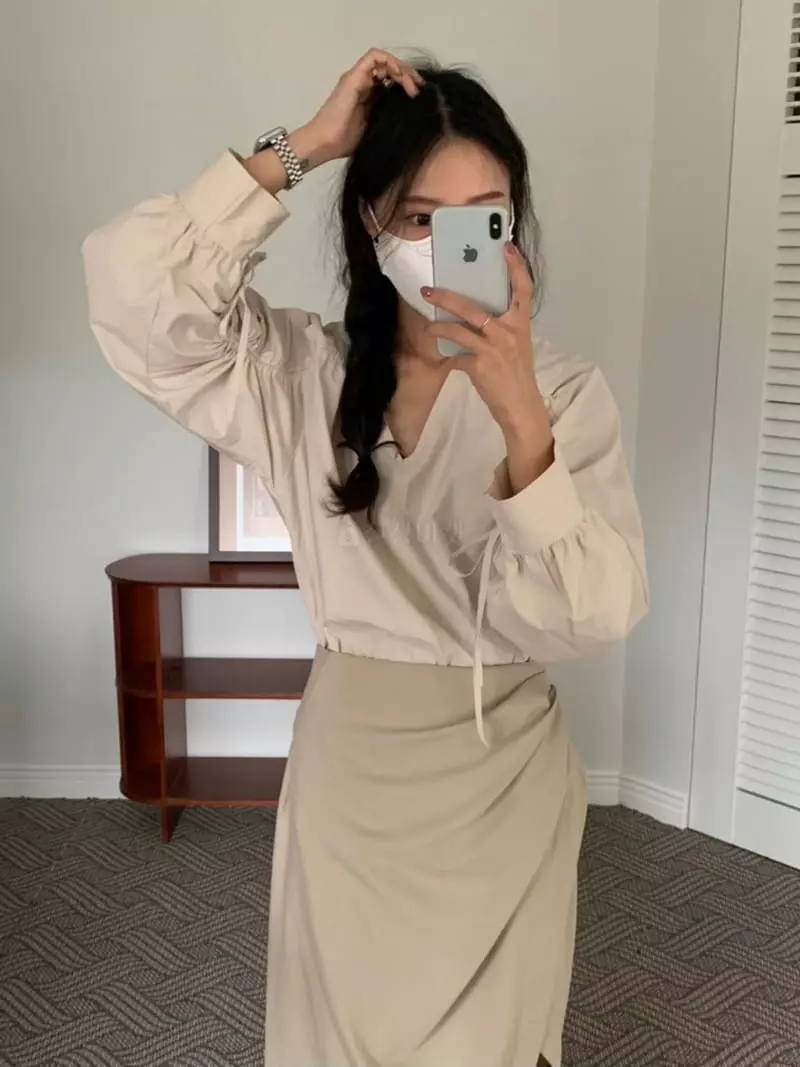 Nave - Korean Women Fashion - #romanticstyle - String Blouse - 9