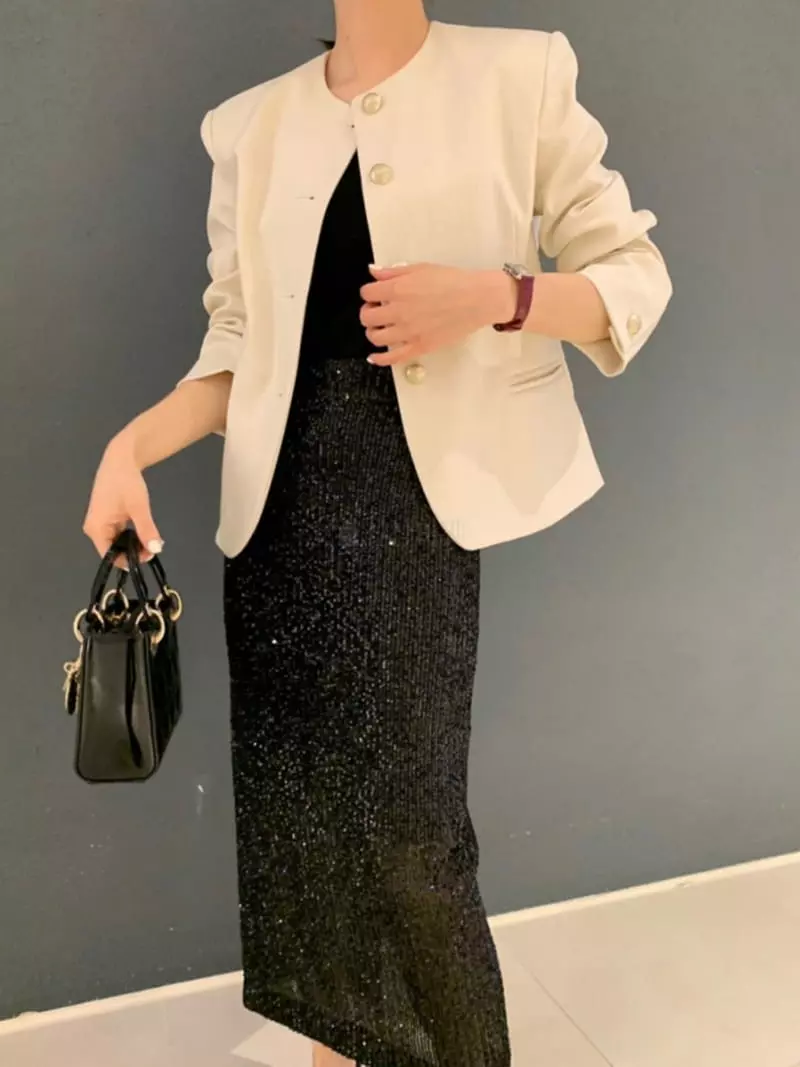 Nave - Korean Women Fashion - #vintageinspired - Bling Skirt - 2