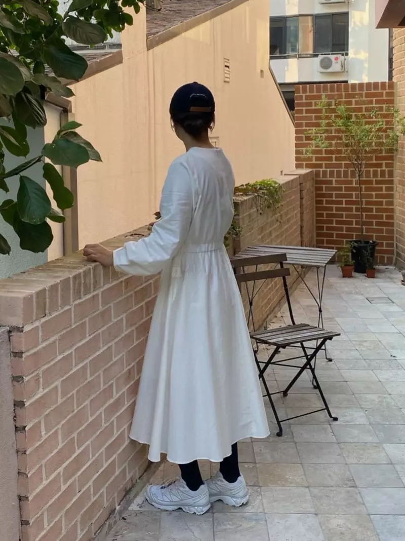 Nave - Korean Women Fashion - #vintageinspired - Blan One-piece