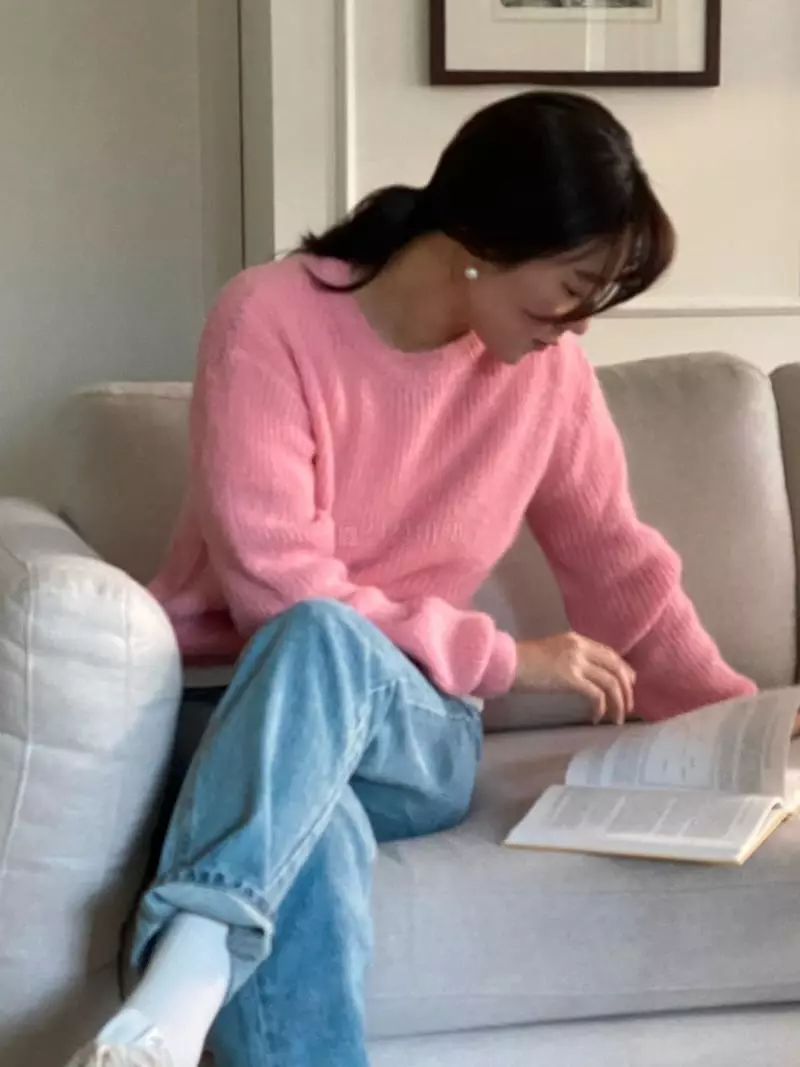 Nave - Korean Women Fashion - #womensfashion - Pastel Knit Tee - 10