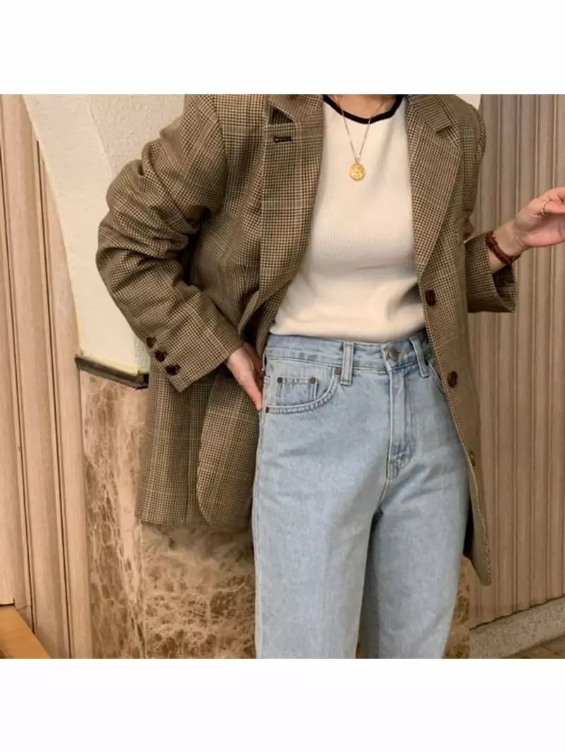 Nave - Korean Women Fashion - #womensfashion - Check Jacket