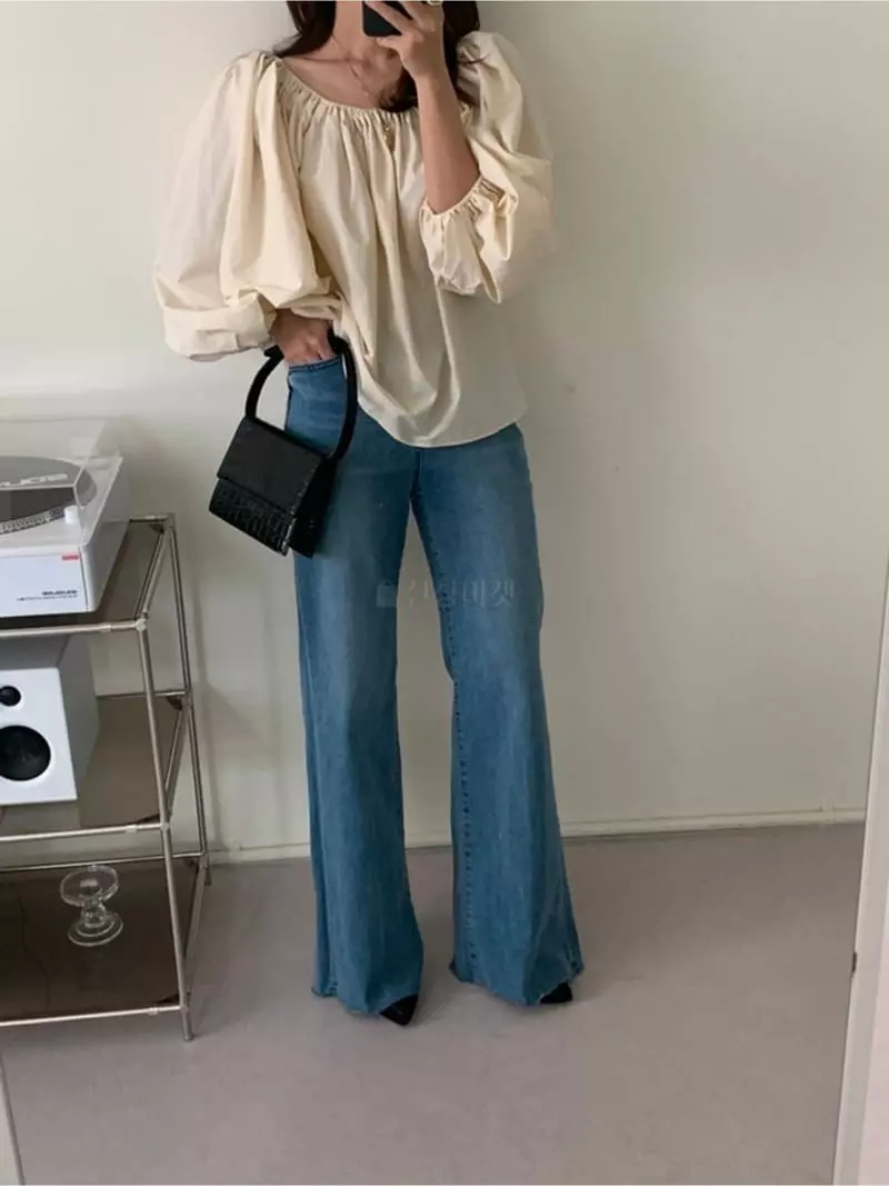 Nave - Korean Women Fashion - #womensfashion - Oatmeal Blouse - 2