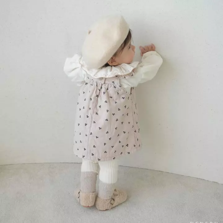 Neneru - Korean Baby Fashion - #babyboutiqueclothing - Cherry Frill Dungarees One-piece - 6