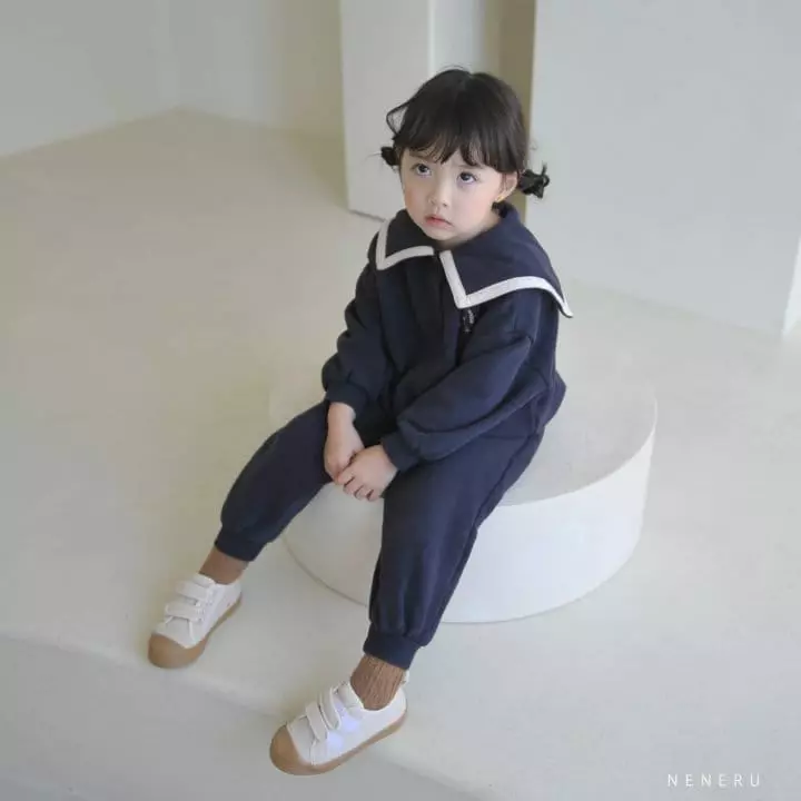 Neneru - Korean Baby Fashion - #babyboutiqueclothing - Bebe French Collar Top Bottom Set - 9