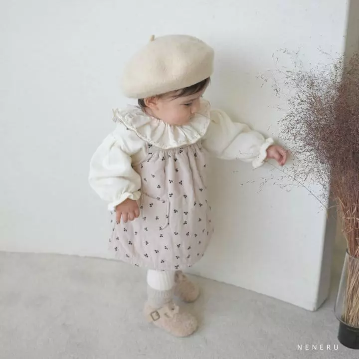Neneru - Korean Baby Fashion - #babyclothing - Cherry Frill Dungarees One-piece - 7