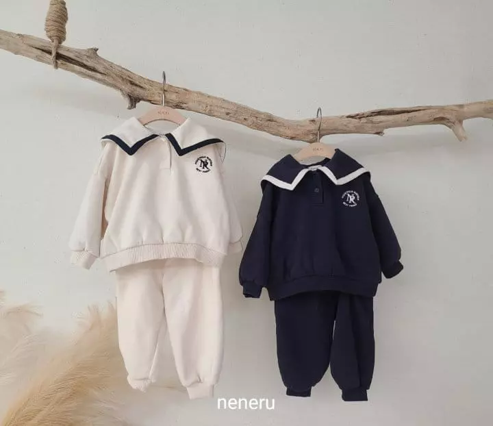 Neneru - Korean Baby Fashion - #babyclothing - Bebe French Collar Top Bottom Set - 10