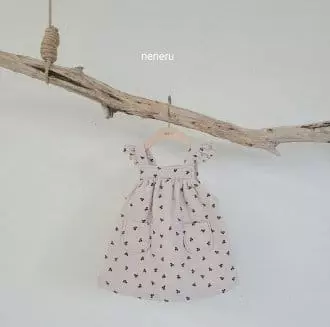 Neneru - Korean Baby Fashion - #babyfashion - Cherry Frill Dungarees One-piece - 8