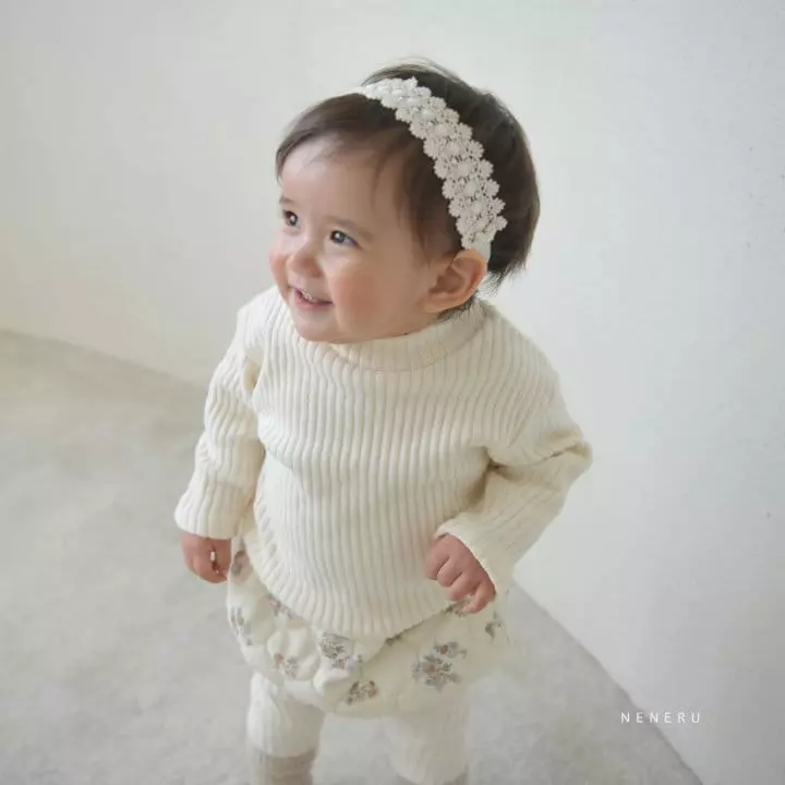 Neneru - Korean Baby Fashion - #babyfever - Bebe Baisc Rib Turtleneck Tee - 2