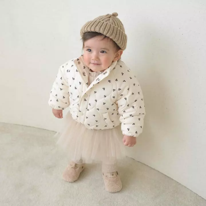 Neneru - Korean Baby Fashion - #babylifestyle - Bebe winter Cherry Padding Jacket - 4