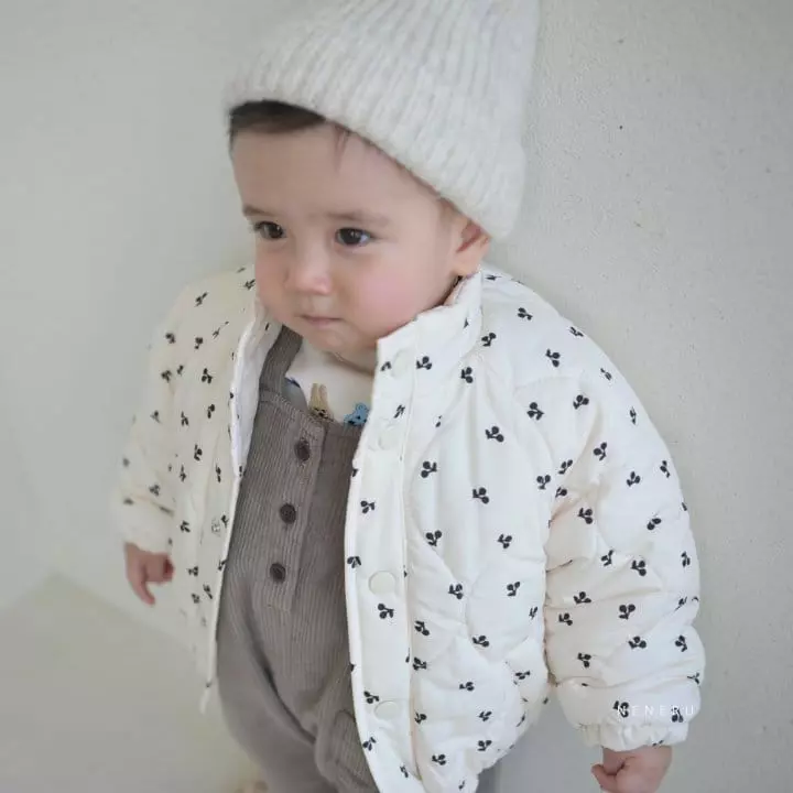 Neneru - Korean Baby Fashion - #babyootd - Bebe winter Cherry Padding Jacket - 5