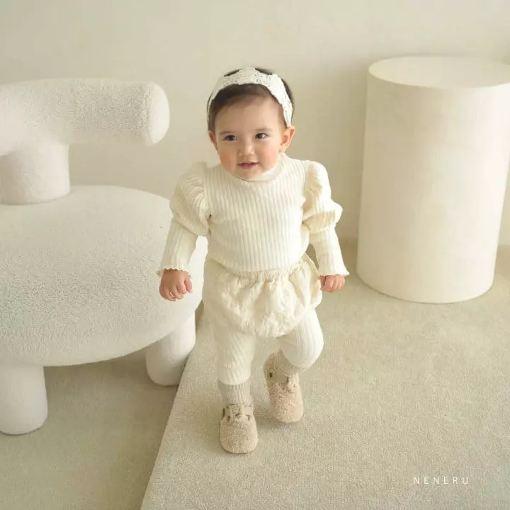 Neneru - Korean Baby Fashion - #babyoutfit - Bebe Puff Rib Tee