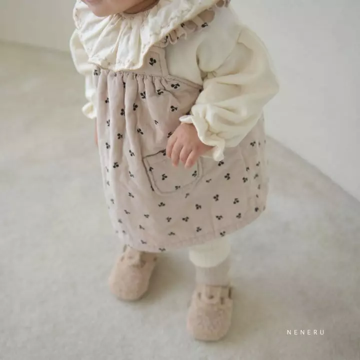 Neneru - Korean Baby Fashion - #babywear - Cherry Frill Dungarees One-piece