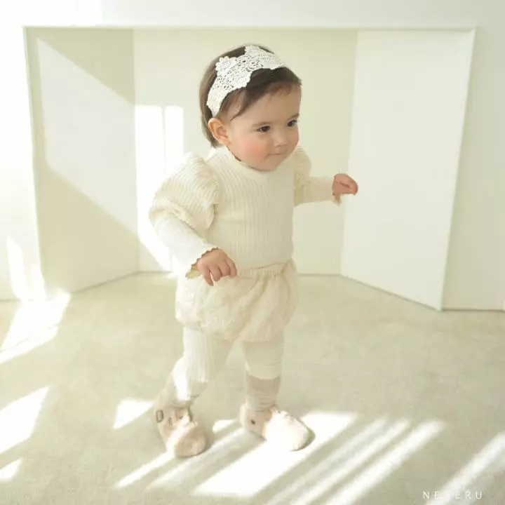 Neneru - Korean Baby Fashion - #babywear - Bebe Puff Rib Tee - 3
